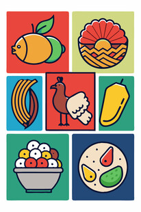 多彩美食图标集合