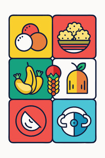 多彩食物图标集合