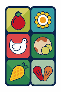 多彩卡通食物图标集合