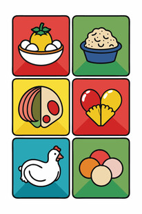 多彩美食图标集合