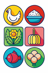 多样食材图标集合