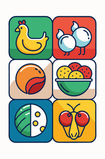 多彩卡通食物与物品图标