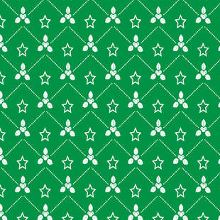 绿色底白色雪花星星图案