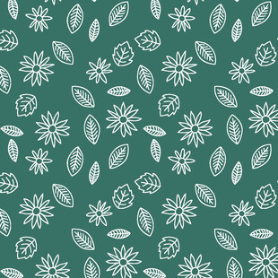 绿色底白色植物图案纹理