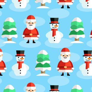 圣诞元素无缝图案背景
