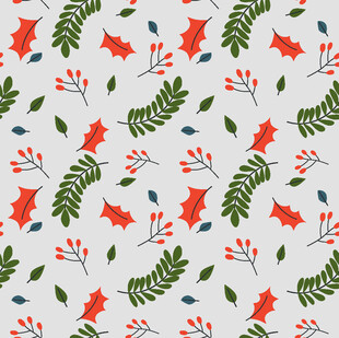 花卉植物无缝图案背景