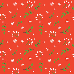 圣诞主题红色花纹背景图