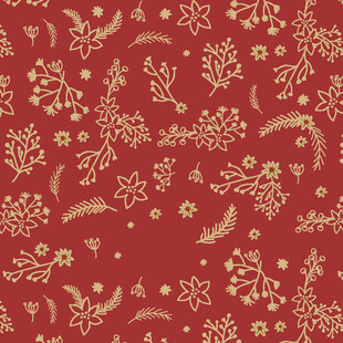 红色底金色花纹装饰图案