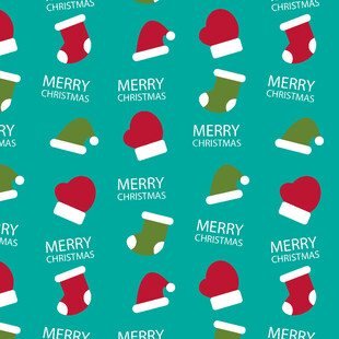 圣诞元素无缝图案背景