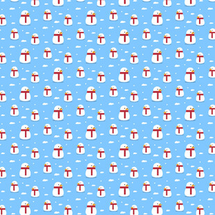 蓝色背景圣诞元素图案