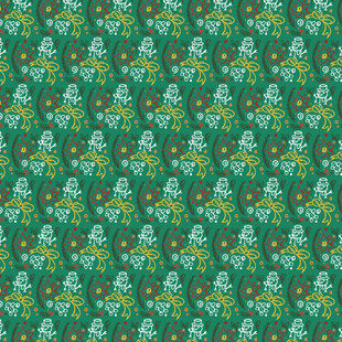 绿色花卉图案背景纹理