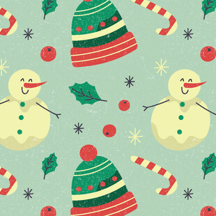 圣诞雪人图案背景设计