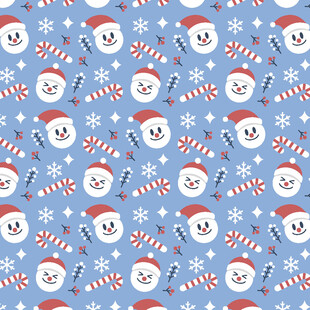 圣诞雪人糖果图案背景