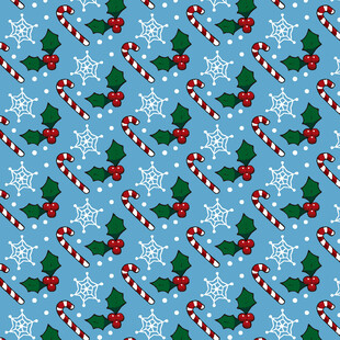 圣诞主题雪花冬青图案背景