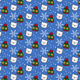 圣诞雪人雪花图案背景