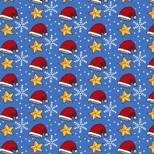圣诞元素蓝色背景图案