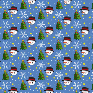 圣诞雪人雪花图案背景
