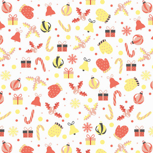 节日元素无缝图案背景