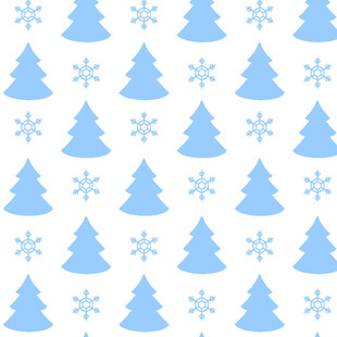 蓝色圣诞树雪花图案背景