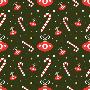 圣诞元素无缝图案背景