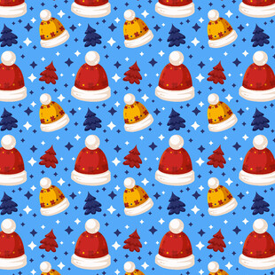 圣诞元素无缝图案背景