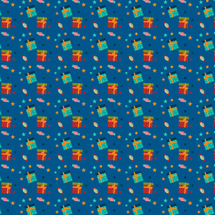 蓝色底多彩图案无缝背景