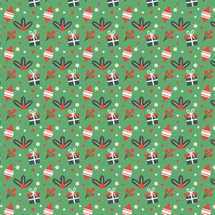 圣诞主题绿色花纹图案