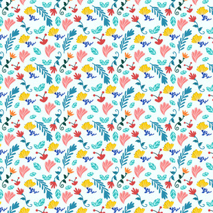 多彩花卉图案背景纹理