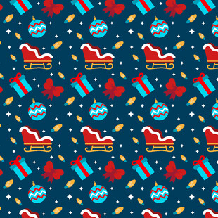 圣诞元素无缝图案背景