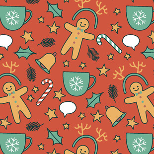 圣诞姜饼人图案背景