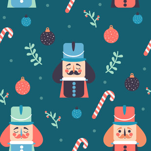 圣诞胡桃夹子与节日元素