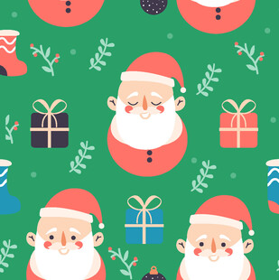 圣诞主题圣诞老人图案背景