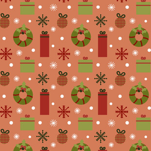 圣诞元素无缝图案设计
