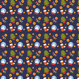 圣诞雪人图案无缝背景