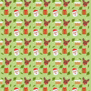 圣诞主题无缝图案背景