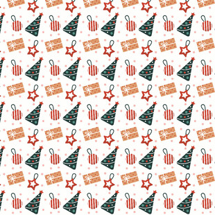 圣诞元素无缝图案背景