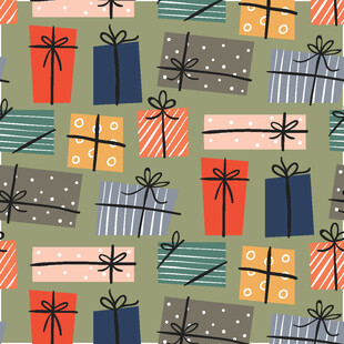 多彩礼物图案背景