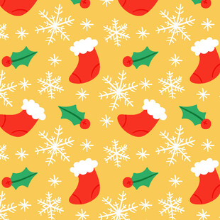 圣诞主题袜子雪花图案背景