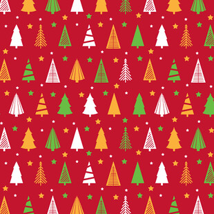 圣诞风多彩圣诞树图案