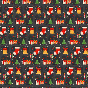 圣诞元素无缝图案背景