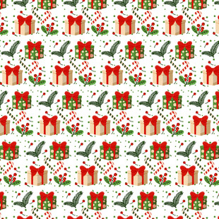 圣诞礼物图案无缝背景图