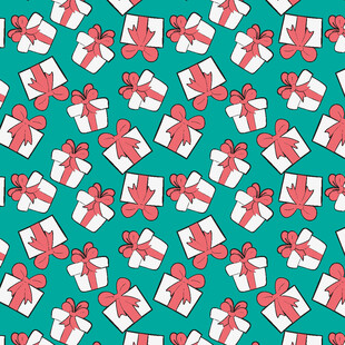 绿色背景的礼物图案设计