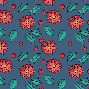 圣诞花卉图案背景