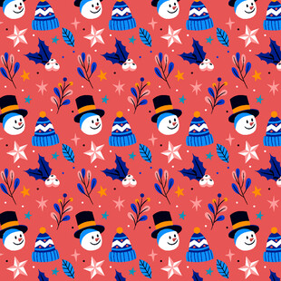 圣诞雪人图案背景纹理