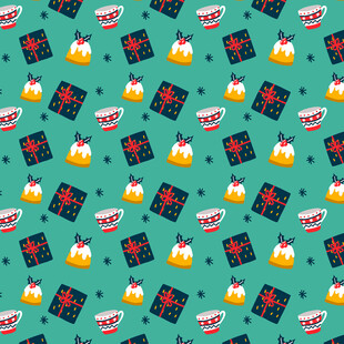 复古麻将图案无缝背景