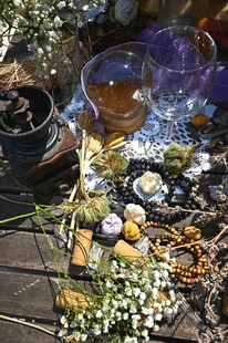 自然风女巫魔法道具摆拍