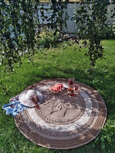 户外草坪上的休闲野餐场景