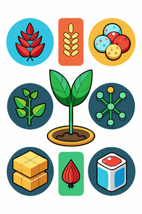 农业科技相关图标集合