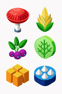 多样植物图标集合
