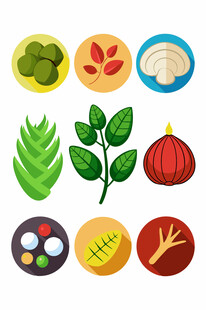 多样中式食材图标展示